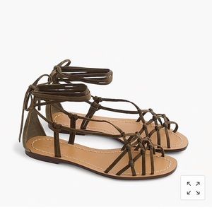 J Crew Suede Lace-Up Sandals